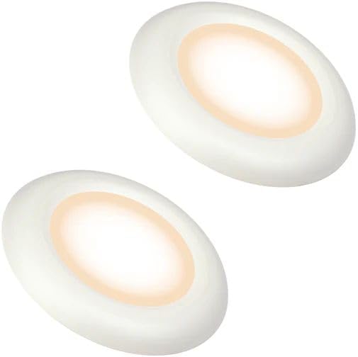 Ultralux 8" LED Flush Mount Ceiling Light – Dimmable, Slim Puck Downlight - Over 50,000 Hours of Energy Efficient LED Light - Multi-Purpose Easy-Install Light Fixture - (2 Pack, Warm White)