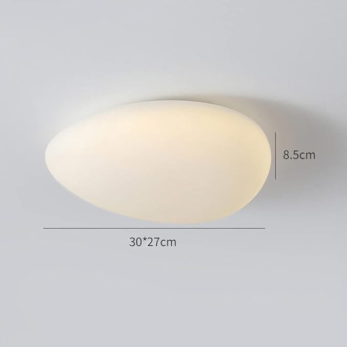 KISAD Modern Minimalist Pebble Shape Flush Mount Ceiling Light Nordic Style Soft Dimmable Ceiling Lamp Indoor Home Decor Fixture for Bedroom Living Room Kitchen(30cm)