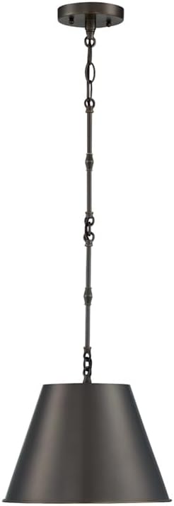 Savoy House 7-232-1-323 Alden Traditional Metal Cone Pendant, 1-Light 60 Watt, 9" H x 12" W, Old Bronze