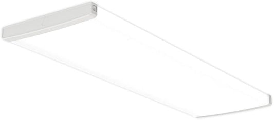 Lithonia Lighting TruWrap 4 Foot LED Ceiling Light Fixture, Low-Profile Wraparound LED Shop Light, Adjustable Lumens, Selectable Warm White/Cool White/Daylight Color, Flat Diffuser, Wide Width