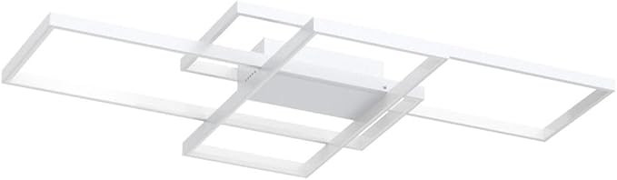 Jaycomey Ceiling Light,Modern LED Ceiling Lamps with 3 Squares,75W Cool White Acrylic Flush Mount Ceiling Lights Fixtures for Kitchen Dining Living Room Study,6000K,White