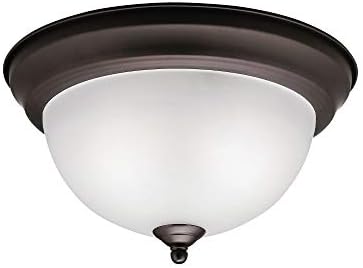 Kichler 2-Light Flush Mount in Olde Bronze for Dining Room, Kitchen, Living Room and Hallway, (12" Dia x 7" H) 30 Watts, 8111OZ
