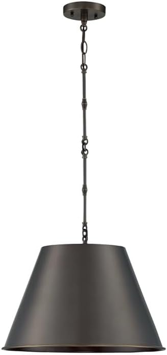 Savoy House 7-231-1-323 Alden Traditional Metal Opaque Pendant, 1-Light 60 Watt, 13" H x 18" W, Old Bronze
