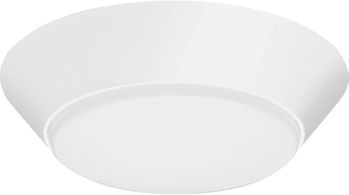 Lithonia Lighting Versi Lite LED Flush Mount Ceiling Light, 3-In-1 Switchable White Light, Dimmable LED Lights for Bedroom, Bathroom, Hallway, 7" Round, White