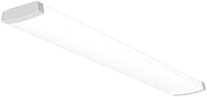 Lithonia Lighting TruWrap 4 Foot LED Ceiling Light Fixture, Low-Profile Wraparound LED Shop Light, Adjustable Lumens, Selectable Warm White/Cool White/Daylight Color, Curved Diffuser, Narrow Width