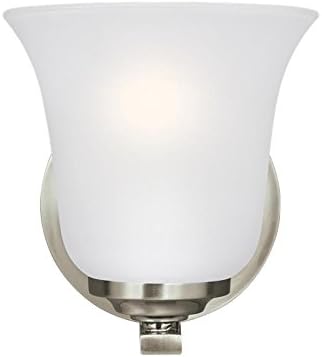 Generation Lighting 1-Light Emmons Traditional Bath Fixture Wall Lamp Brushed Nickel 4139001-962, Bathroom Light Fixture for Home Décor, Wall Sconce Vanity Light Fixture and Bathroom Accessory