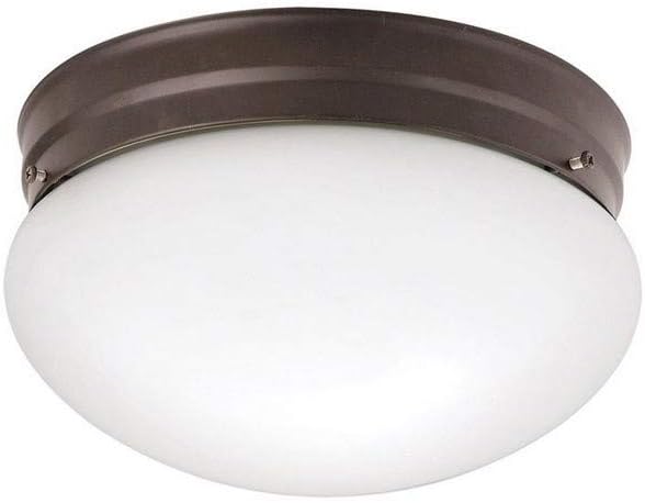Kichler Ceiling Space 9" 2 Light Flush Mount with White Globe in Olde Bronze