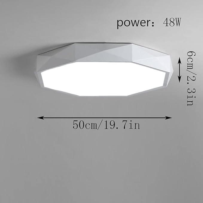 RCIDOS Modern Flush Mount Ceiling Light Acrylic Lamp Shade 36W 3596LM Dining Room Atmosphere Ceiling Light Minimalist Style 3 Color Dimming Lighting Fixtures for Entryway, Hallway, Balcony, Bedroom