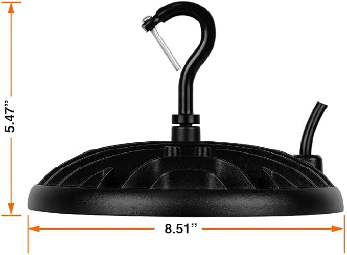 SYLVANIA ValueLED UFO LED High Bay Light, 100W, 11000 LMS, 80 CRI, 5000K, Daylight, Black, 120V with 6' Cord/Plug, High Bay Led Shop Lights for Commercial Factory Barn Garage, UL Listed-10 Pack(67259)