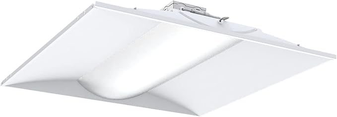 Lithonia Lighting 2x2 LED Troffer Light, Stack Switch LED Drop In Ceiling Light for Dropped Ceiling, 3000/4000/5000 Adjustable Lumens, 3500K/4000K/5000K Switchable Color Temperature, White