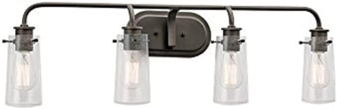 Kichler Braelyn 44" 4 Light Vanity Light with Clear Seeded Glass Olde Bronze®