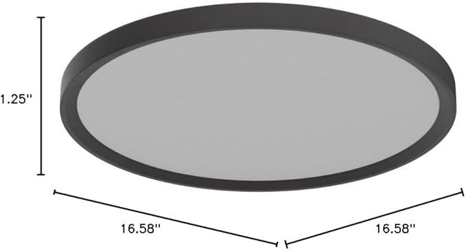 15.8 Inch Black LED Flush Mount Ceiling Light, 32W, 3480LM, 3000K/4000K/6000K CCT Selectable, Round Flat Panel Light Fits Hallways, Kitchens, Bedrooms, Laundry Rooms