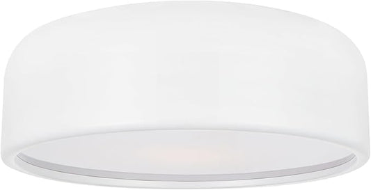 CWI Lighting 19" White Flush Mount Light for Bedroom, Hallway – 3-Light Modern Design with E26 Bulb Base – LED Compatible, Dome Shade – BACL Certified