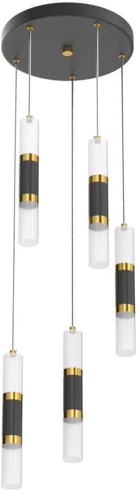 5-Light Modern Pendant Light Kitchen Island Light Fixture Dimmable LED Black Mini Pendant Lights Dinning Room Kitchen Black Gold Pendant Lighting