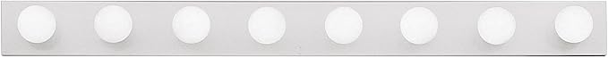 Kichler 48" Linear Bathroom Light Fixture, 8-Light Vanity for Bathroom in Chrome, 626CH, (48" W x 4.25" H x 2" D)