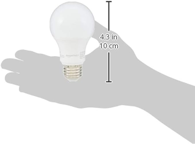 Amazon Basics A19 LED Light Bulbs, 60W Equivalent, Daylight White 5000K, Non-Dimmable, Energy Efficient 9W, E26 Base, 10,000 Hour Lifetime, 24-Pack