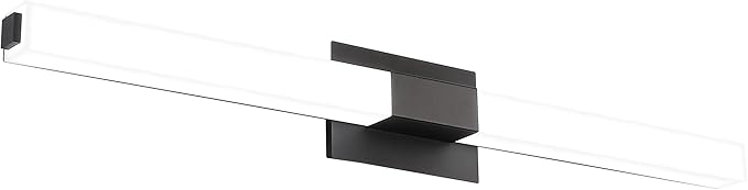 ZUZITO LED Bathroom Light fixtures 39.4in Matte Black Modern Vanity Lighting Acrylic Wall Light Bright Cool White 6000K