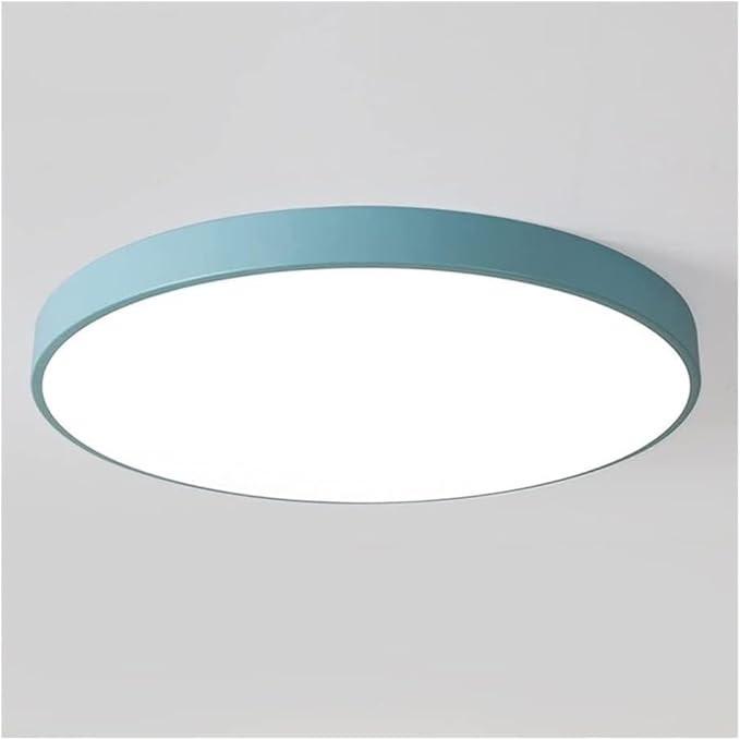Minimalist Ceiling Lamp Round Ultra Thin Three Color Dimmable Flush Mount Sleek Modern Lighting Fixture for Bedroom Kitchen Corridor Livingroom Hallway(Blue,23.6in)