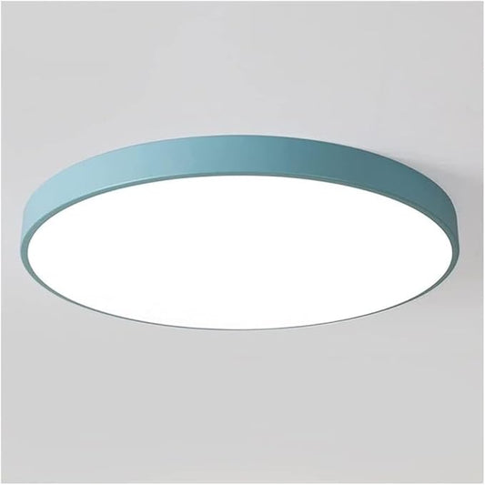 Minimalist Ceiling Lamp Round Ultra Thin Three Color Dimmable Flush Mount Sleek Modern Lighting Fixture for Bedroom Kitchen Corridor Livingroom Hallway(Blue,23.6in)