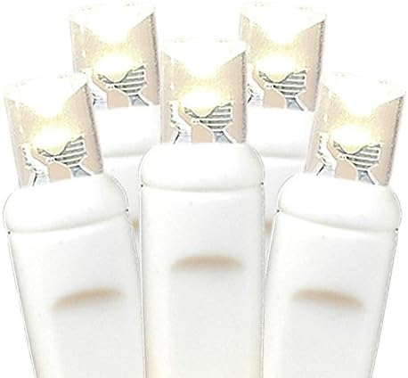 Novelty Lights 50 Light LED Twinkle Christmas LED Mini Light Set, Outdoor Curtain Fairy Wedding String Lights, Non-Connectable, Warm White, White White, 50 Feet