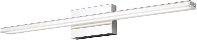 Modern Vanity Light Bar 16W Over Mirror Lights Fixtures for Bathroom Indoor LED Bath Vanity Light Chrome Bathroom Lighting Acrylic Wall Lights Fixtures for Restroom Bedroom Living Room 6000K
