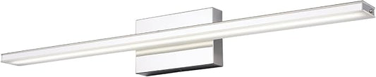 Modern Vanity Light Bar 16W Over Mirror Lights Fixtures for Bathroom Indoor LED Bath Vanity Light Chrome Bathroom Lighting Acrylic Wall Lights Fixtures for Restroom Bedroom Living Room 6000K