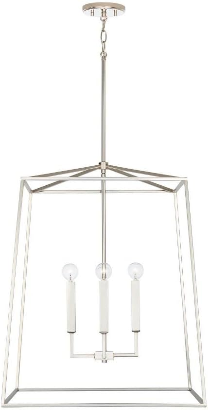 Capital Lighting 537643AD Thea Lantern Foyer Pendant, 4-Light 240 Total Watts, 28" H x 22" W, Aged Brass