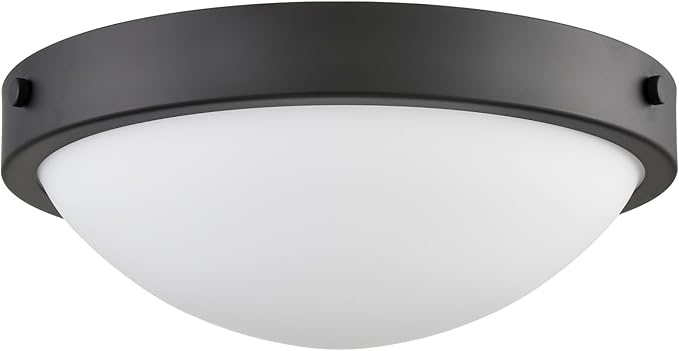 Black Flush Mount Ceiling Light Milk Glass Shade Ceiling Light Fixture Farmhouse 2-Light Modern Black Glass Flush Mount Light for Hallway Kitchen Bedroom Foyer