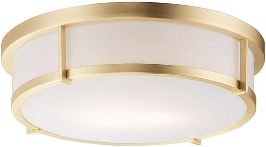 Maxim Lighting Rogue 3-Light Flush Mount | Satin Brass Finish | Polycarbonate Shade | Hallway Flush Mount Ceiling Light | 10270WTSBR