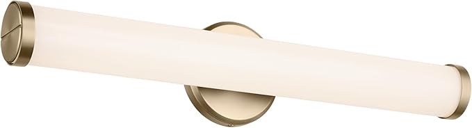 Kichler Rosh 24.25" LED Bathroom Vanity Light Fixture with White Glass in Champagne Bronze, Modern Minimalist Bath Bar for Mirror, Dimmable (24.25" W x 5" H), 55188CPZLED
