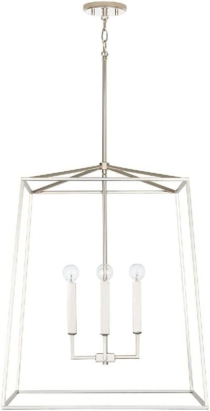 Capital Lighting 537643AD Thea Lantern Foyer Pendant, 4-Light 240 Total Watts, 28" H x 22" W, Aged Brass