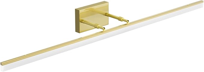 Aipsun 48inch Bathroom Vanity Light Brushed Gold Modern LED Vanity Lighting Over Mirror Adjustable Gold Wall Light for Bathroom (Cool White 5500K)