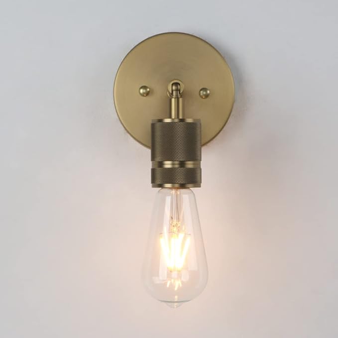 Phansthy 1-Light Sconce Light Antique Brass Finished Wall Sconces Set of Two for Bedroom Hallway Bathroom Living Room