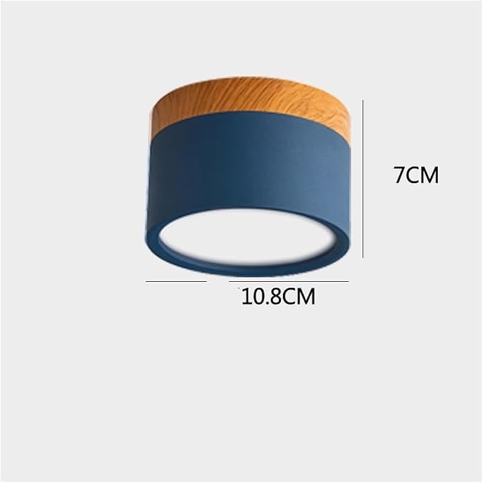 KISAD Nordic Modern and Minimalism Ceiling Lights Macaron Color Semi Flush Mount Ceiling Light Cylindrical Ceiling Light Fixture for Bedroom(Blue)