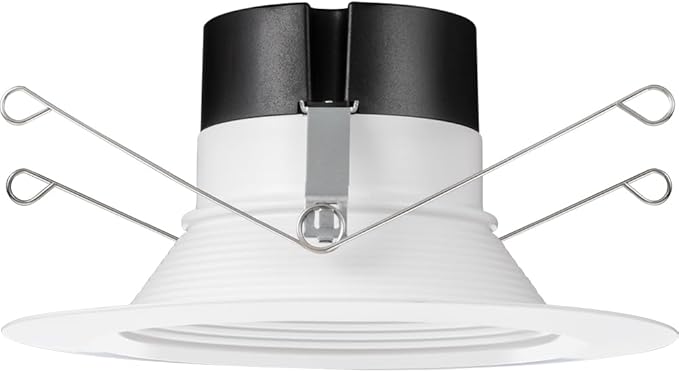 Juno E Series 5"/6" LED Ceiling Light, Baffle Trim Recessed Lighting with 5-in-1 Switchable White Color, 1200 Lumens for High Ceilings, Wet Rated LED Downlight, Dimmable, White, 6-Pack