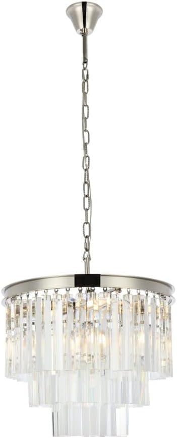 Elegant Lighting Sydney Collection 1201D20MB/RC 6-Light Pendant Lamp with Royal Cut Crystals, Mocha Brown Finish