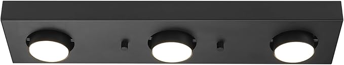 Globe Electric 3-Light Integrated LED Track Lighting, Matte Black, Adjustable Heads, Dimmable, 59941