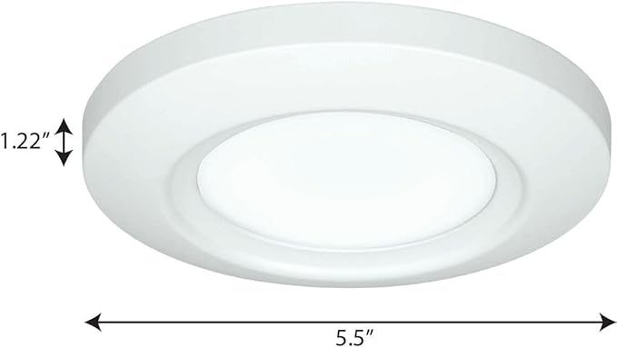 Progress Lighting 5-1/2" Emblem Collection Surface Mount LED, Aluminum in White