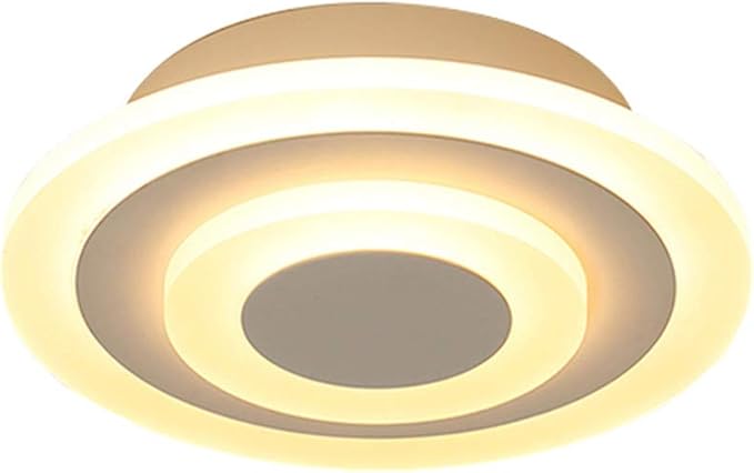 RUNNUP Acrylic Unique Minimalist Ceiling Lamp Minimalist Led Flush Mount Ceiling Light for Dining Hallway Living Kitchen Bedroom Room Kitchen Island Office,White-Round-Neutral Light