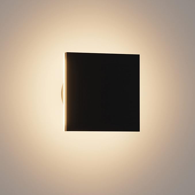 Outdoor LED Wall Light Modern Porch Light Patio Light for House Outdoor Wall Sconce Aluminum Waterproof Porch Lights Indoor Exterior Sconce Wall Lighting Warm White 3000K (Square)