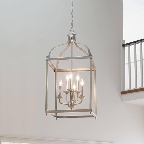 KICHLER Larkin 36.25" 6 Light Pendant in Brushed Nickel