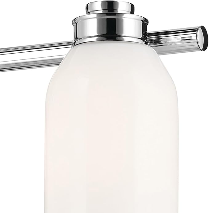 Kichler Shae 32.25" 4-Light Bathroom Vanity Light Fixture with White Opal Glass in Chrome, Modern Wall Mount Over Mirror for Powder Room (32.25" W x 9" H), 55203CH