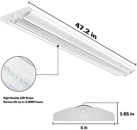 AntLux 4FT LED Wraparound Light Fixture 50W Ultra Slim LED Shop Lights for Garage, No Glare, 5500 Lumens, 4000K Neutral White, 4 Foot Flush Mount Office Ceiling Wrap Light for Workshop Kitchen, 4 Pack