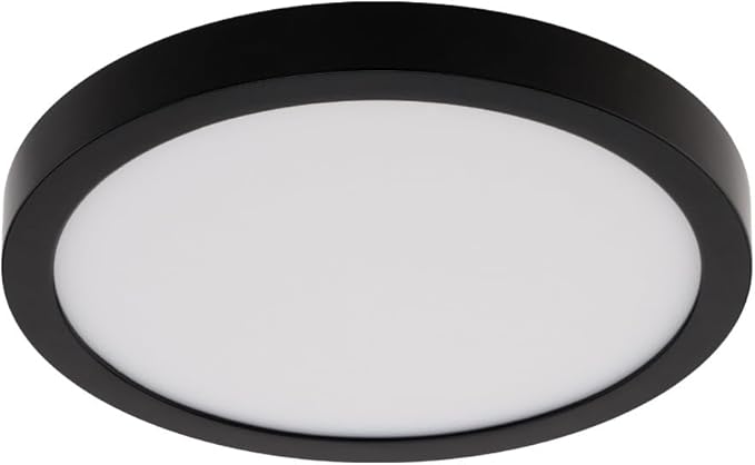 Builder Essential Round LED 7in Flush Mount 14W 1,100 Lumens with 5-CCT Selectability 2700-3000-3500-4000-5000K in Black