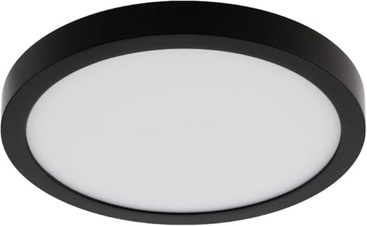 Builder Essential Round LED 7in Flush Mount 14W 1,100 Lumens with 5-CCT Selectability 2700-3000-3500-4000-5000K in Black