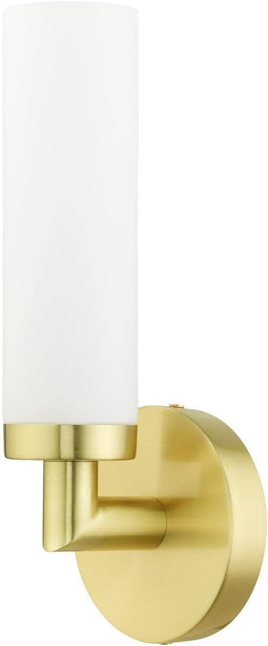 Livex Lighting Aero 1 Light Wall Sconce Satin Brass Finish, 4.25 x 11