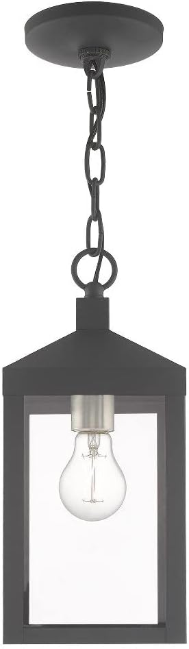 Livex Lighting 1 Light Brushed Nickel Outdoor Pendant Lantern