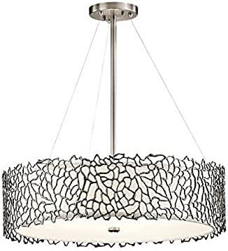 Kichler 43347CLP Silver Coral Chandelier/Pendant 4-Light, Classic Pewter