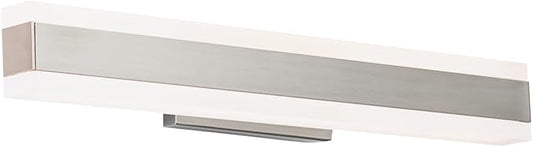 Modern Forms Cinch 19in LED Bathroom Vanity or Wall Light 3-CCT 2700K-3000K-3500K Set to 3500K in Brushed Nickel
