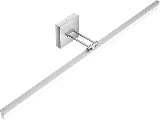 Ralbay 40" Silver Bathroom Vanity Light 24W Adjustable Silver Vanity Lighting Modern LED Bathroom Vanity Light Fixtures Over Mirror (6000K Cool White Light)